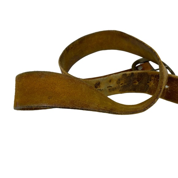 Rare Vintage Levis Stamped Logo Leather Thrashed Tattered Heavy Patina 1970s HTF - Picture 13 of 16